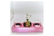 アルミ一輪挿し（三連）ピンク おしゃれ　お花　フラワーベース　花瓶　シンプル　４色展開