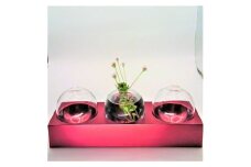 アルミ一輪挿し（三連）レッド おしゃれ　お花　フラワーベース　花瓶　シンプル　４色展開