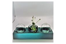 アルミ一輪挿し（三連）グリーン おしゃれ　お花　フラワーベース　花瓶　シンプル　４色展開