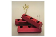 アルミ一輪挿し　六角　レッド　おしゃれ　お花　フラワーベース　花瓶　シンプル　４色展開