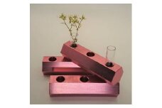 アルミ一輪挿し　六角　ピンク　おしゃれ　お花　フラワーベース　花瓶　シンプル　４色展開