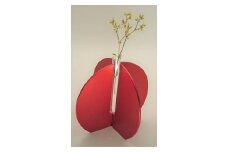 アルミ一輪挿し（気球）レッド　おしゃれ　お花　フラワーベース　花瓶　シンプル　４色展開