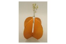 アルミ一輪挿し（気球）オレンジ　おしゃれ　お花　フラワーベース　花瓶　シンプル　４色展開