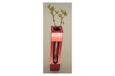 アルミ一輪挿し　クボミ　レッド　おしゃれ　お花　フラワーベース　花瓶　シンプル　４色展開