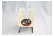 ペット食器台　Ｓ（小）クリーム　フードボール　犬　猫　ペット用品　4色展開　