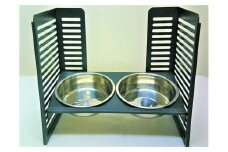 ペット食器台　M（中）ブラック　フードボール　2皿　犬　猫　ペット用品　4色展開