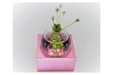 アルミ一輪挿し（一連）ピンク　おしゃれ　お花　フラワーベース　花瓶　シンプル　４色展開