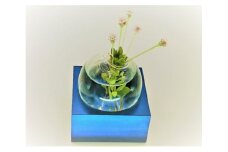 アルミ一輪挿し（一連）ブルー　おしゃれ　お花　フラワーベース　花瓶　シンプル　４色展開