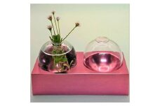 アルミ一輪挿し（二連）ピンク　おしゃれ　お花　フラワーベース　花瓶　シンプル