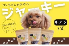 ワンちゃんのおやつ　牛タンジャーキー　3袋セット　こぐま商店 河内長野 ペットフード ドッグフード ジャーキー 小型犬 中型犬 大型犬 犬用 いぬ ペット