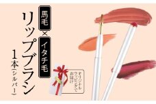 リップブラシ シルバー キャップ付き イタチ 馬毛 メイク メイクブラシ 化粧筆 発色が良く 塗りやすい 持ち運び 携帯用 口紅 リップ シワ 高級 贈り物 プレゼント 美容 母の日 誕生日 贈答品 ギフト メンズメイク 大阪府 松原市