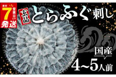 7営業日以内発送 ふぐ 刺身 4～5人前 冷凍 真空 解凍するだけ お手軽 とらふぐ 大皿 てっさ 国産 フグ刺し 刺し身 河豚 高級 鮮魚 魚 魚介 新鮮 家庭用 プレゼント 鍋 大阪府 松原市 限定 下関 に並ぶ 玄品ふぐ ふるさと納税ふぐ 4人前 5人前 冬 旬