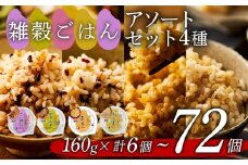 雑穀ごはん アソートセット 4種 160g 72個 十六雑穀 発芽玄米 玄米 もち麦 パックごはん パックご飯 ごはんパック ご飯パック パックライス パック 16雑穀 雑穀 米 ごはん ご飯 こめ ライス 備蓄 保存 防災 レンジ 温めるだけ レンチン 簡単 調理 健康 栄養 ダイエット 美容 レトルト インスタント 国産 セット 人気 おいしい 72 72食 おくさま印 大阪 松原