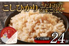 定期便 6回 こしひかり 玄米ごはんパック 120g 24個 玄米 米 お米 ごはん ご飯 こめ パックライス パックご飯 パックごはん ご飯パック ごはんパック パック ライス 備蓄 保存 非常 防災 電子 レンジ 温めるだけ レンチン 簡単 健康 ダイエット 美容 ヘルシー 24 24食 レトルト インスタント おいしい 人気 おすすめ 大阪 松原