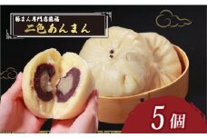 TVで多数紹介! 二色あんまん 5個 豚まん専門店 小分け 冷凍 おやつ デザート スイーツ リピーター  あんこ こし餡 こしあん 白あん お弁当 おかず 保存料不使用 常備 中華 中華料理 手作り 豚まん専門店龍福 二見 大阪府 松原市