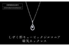 しずく型キュービックジルコニア磁気ネックレス