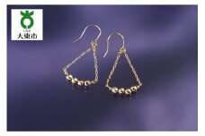 煌きの「１０金トライアングル／ミラーボールピアス」