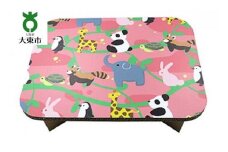 ＃ｔａｂｌｅ　どうぶつさんたち（ぴんく）　超軽量 組立式ダンボール製テーブル