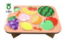 ＃ｔａｂｌｅ　フルーツ（ぴんく）　超軽量 組立式ダンボール製テーブル