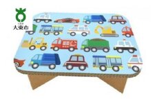 ＃ｔａｂｌｅ　じどうしゃ（あお） 超軽量 組立式ダンボール製テーブル
