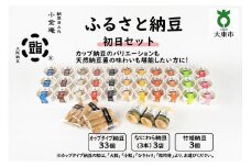 ふるさと納豆　初日 ひきわりセット(カップ納豆33個+他6品）＜納豆BAR小金庵＞
