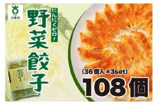 【大阪名物】大阪ふくちぁん野菜餃子 冷凍生餃子 108個 ［36個入×3セット］