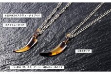 102405-３ 純チタン本べっ甲「牙」ペンダント  スクリュータイプ