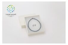 《いずみパール》貝パール9mmネックレス9mmイヤリング2点セット(ガンメタル)簡易箱【1498874】