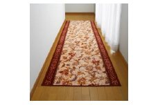 日本製 廊下カーペット 65cm×120cm ＜オリエンタル更紗＞滑り止め加工(エンジ)【1273276】