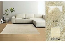 ＜サイズ200×200cm＞カーペットラグ　さらさらふわふわ長続き(リュストル)　色:アイボリー【1211462】