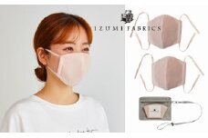 マスク(Mサイズ)2枚セット　色:シャインローズ　4層構造立体　中2層　制菌・消臭・抗カビシート入り【1210671】