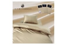 ＜シングル＞プレミアムカバー掛・25cm巾ボックスシーツ・枕3点セット 色:シャンパンベージュ【1240393】