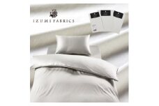 ＜シングル＞プレミアムカバー掛・25cm巾ボックスシーツ・枕3点セット 色:プラチナグレー【1240401】