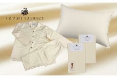 ＜シングル＞カバー掛・シーツ(35cm)・枕&パジャマ(男女兼用XSサイズ)4点セット色:サンド【1215806】