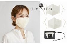 マスク(Lサイズ)2枚セット色:パールホワイト　4層構造立体　中2層　制菌・消臭・抗カビシート入【1232605】