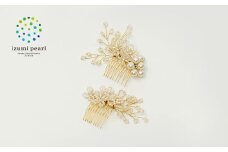 「美白」みしろ　パールコサージュヘアコーム(ホワイト)AN140【1498862】