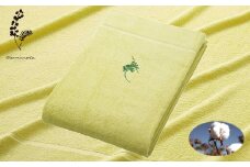 オーガニックコットン タオルケット　ミモザ 刺繍入 (色:ミモザイエロー)【1411623】