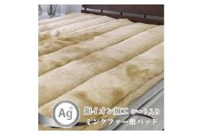 ＜セミダブル＞銀イオン加工シート入り　ミンクファー敷パッド〈ベージュ〉　GFP-22SW-BE【1417504】