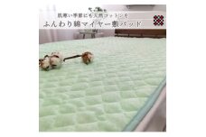 ＜ダブル＞ふんわり綿マイヤー和泉木綿敷パッド　140×205　グリーン1枚　PM-14W-GR【1328346】