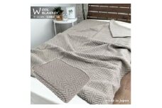＜シングル＞暖かメリノウール100%(毛羽部分)毛布 140×200cm ブラウン1枚 WOOL-1【1428611】