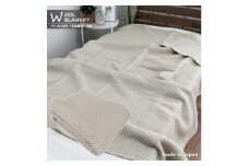 ＜シングル＞暖かメリノウール100%(毛羽部分)毛布 140×200cm ベージュ1枚 WOOL-1【1428619】