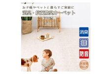 ＜6畳＞お子様やペットと暮らすご家庭の快適カーペット アイボリー(エミリア6畳IV)【1492936】