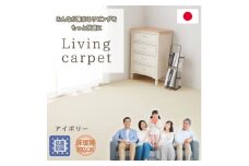 ＜江戸間6畳＞家族が集まるリビングをもっと快適に!リビングカーペット アイボリー  ウイング6畳IV【1492997】