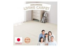 ＜江戸間8畳＞ベーシックカラーリビングカーペット アイボリー(ストーリー8畳IV)【1493397】