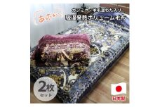 ＜シングル2枚組＞贅沢カシミヤウール混わた入り嵩高毛布  CAK-161-2P【1506840】