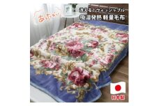 ＜シングルサイズ＞洗える 吸湿発熱 軽量あったか毛布 ブルー1枚　MO-6062-BL【1507134】
