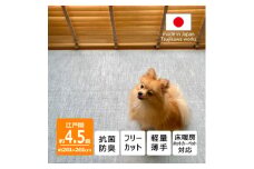 カーペット 日本製 抗菌防臭 ペット対応 ビオラ 261×261cm 江戸間 4.5畳 グレー【1518714】
