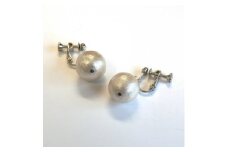 コットンパールイヤリング(14mm・アイボリー)【1517752】