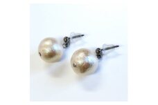 コットンパールピアス(12mm・アイボリー)【1518159】