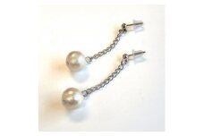コットンパールピアス・チェーンタイプ(10mm・アイボリー)【1518165】